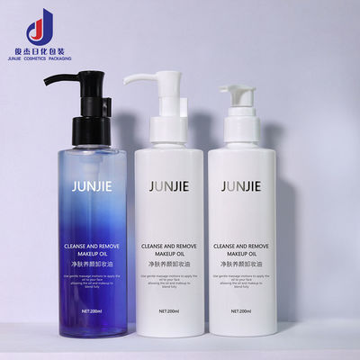 Customized Cosmetic Packaging 200ml Plastic Makeup Remover Oil Body Lotion Shower Gels Shampoo Bottles With Pump
